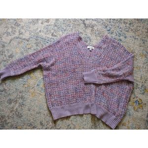 She + Sky Oversized Purple Confetti Sweater